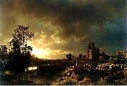 Oswald achenbach Abendstimmung in der Campagna oil on canvas